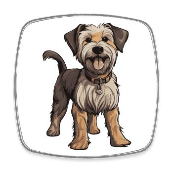 Yorkshire Terrier Dog - Square fridge magnet - white - Front