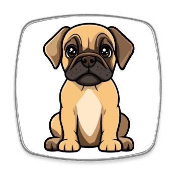 Bullmastiff Dog Cute - Square fridge magnet - white - Front