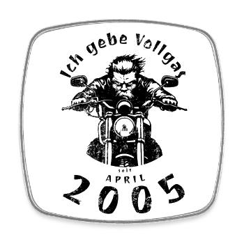 20ème anniversaire Je tourne à plein régime depuis 04/2005 - Magnet carré - blanc - Devant
