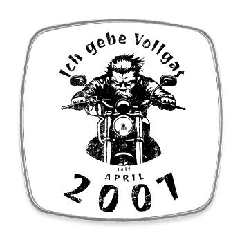18ème anniversaire Je tourne à plein régime depuis 04/2007 - Magnet carré - blanc - Devant