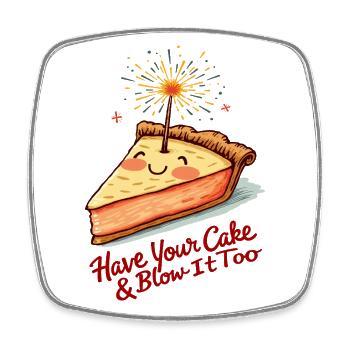 Tarte aux pommes sucrée - Magnet carré - blanc - Devant