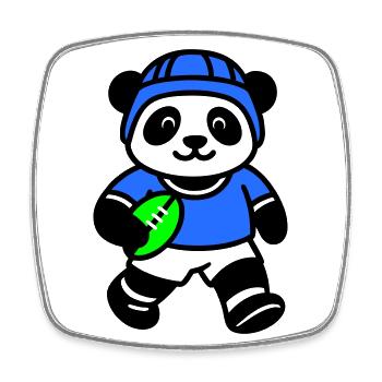 Panda rugby - Square fridge magnet - white - Front