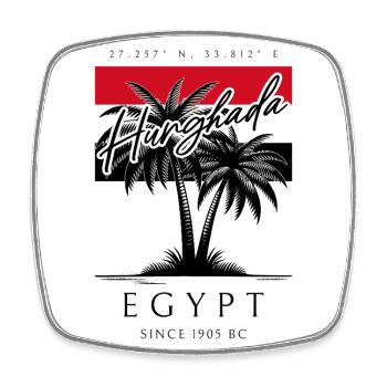 Hurghada Palmen Flagge Reise Souvenir - Viereckiger Kühlschrankmagnet - Weiß - Vorne