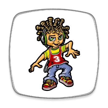 bboy und Dreads - Viereckiger Kühlschrankmagnet - Weiß - Vorne