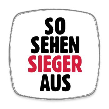 So sehen Sieger aus - Viereckiger Kühlschrankmagnet - Weiß - Vorne