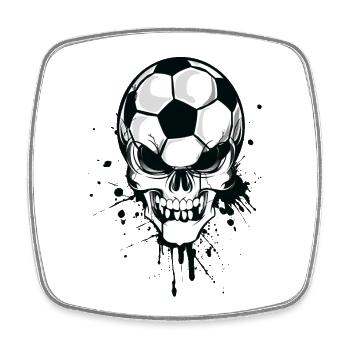 soccer skull kicker ball football pirat - Magnet carré - blanc - Devant