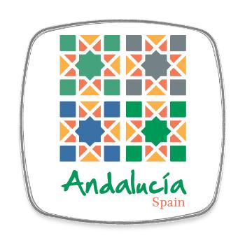 Andalusian Tiles 4 - Square fridge magnet - white - Front