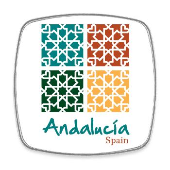 Andalusian Tiles 5 - Square fridge magnet - white - Front