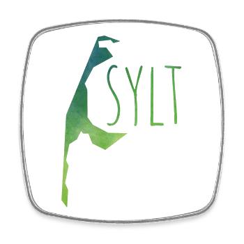 sylt - Viereckiger Kühlschrankmagnet - Weiß - Vorne