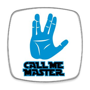 Call me Master | Jedi | Hand | Meister - Magnet carré - blanc - Devant