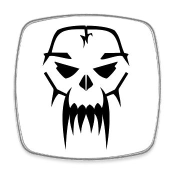 Demon Skull 4.3 - Viereckiger Kühlschrankmagnet - Weiß - Vorne