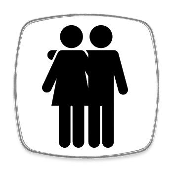 Pair - Square fridge magnet - white - Front