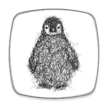 Pinguin kritzeln - Viereckiger Kühlschrankmagnet - Weiß - Vorne