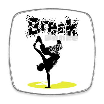 Breakdance flex - Square fridge magnet - white - Front