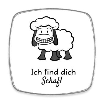 Ich find dich Schaf! - Viereckiger Kühlschrankmagnet - Weiß - Vorne