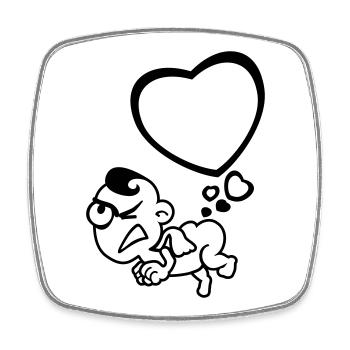 lamb heart farts 1c - Magnet carré - blanc - Devant
