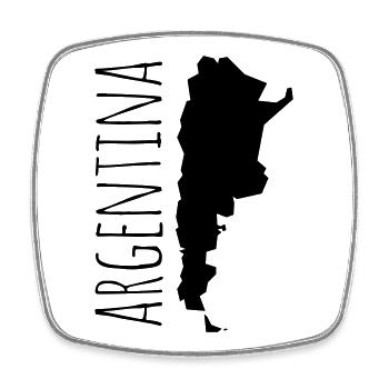 Argentina - Viereckiger Kühlschrankmagnet - Weiß - Vorne