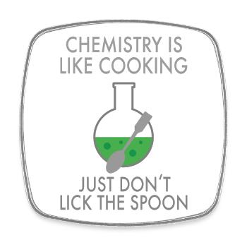 Chimie - Magnet carré - blanc - Devant