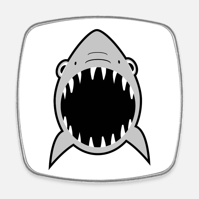 Requins - Magnet carré - blanc