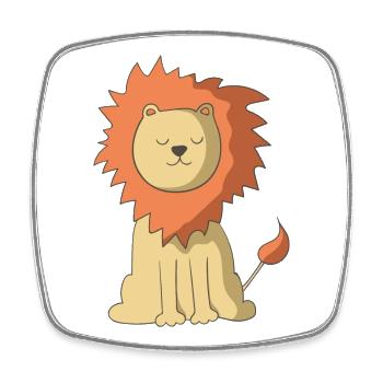 Lion - Magnet carré - blanc - Devant