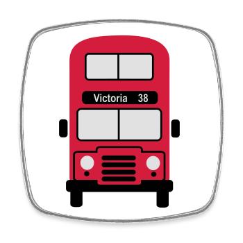 London - Viereckiger Kühlschrankmagnet - Weiß - Vorne