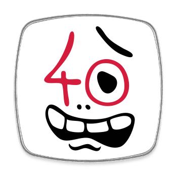 Uh oh, 40 years! - Square fridge magnet - white - Front