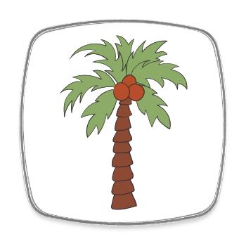 Palme - Viereckiger Kühlschrankmagnet - Weiß - Vorne