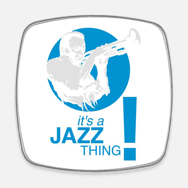 Jazz thing - Square fridge magnet - white