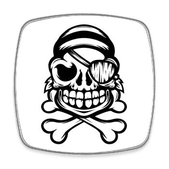 Jolly Pirate - Square fridge magnet - white - Front