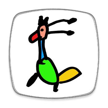 Paradiesvogel - Viereckiger Kühlschrankmagnet - Weiß - Vorne