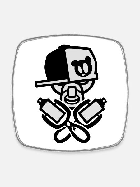 baby cool graffiti - Square fridge magnet - white