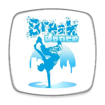 City breakdance - Viereckiger Kühlschrankmagnet - Weiß - Vorne