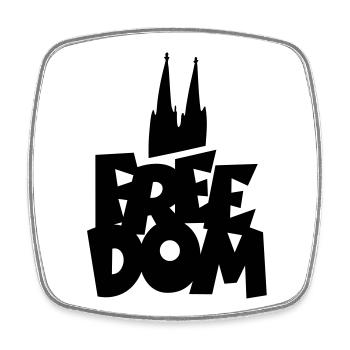 FREEDOM Köln Kölner Dom - Viereckiger Kühlschrankmagnet - Weiß - Vorne