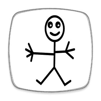 fun - Square fridge magnet - white - Front