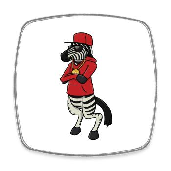 Hip Hop Zebra - Magnet carré - blanc - Devant