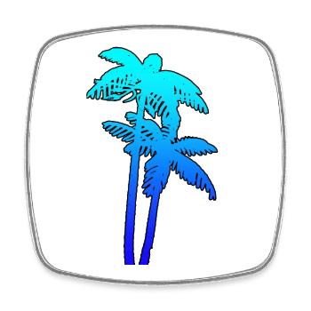 PALMS - Viereckiger Kühlschrankmagnet - Weiß - Vorne