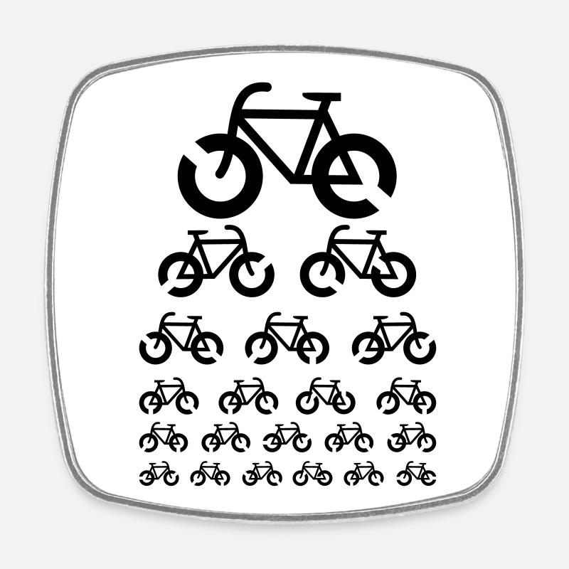 Fahrrad Sehtest Optik - Viereckiger Kühlschrankmagnet - Weiß