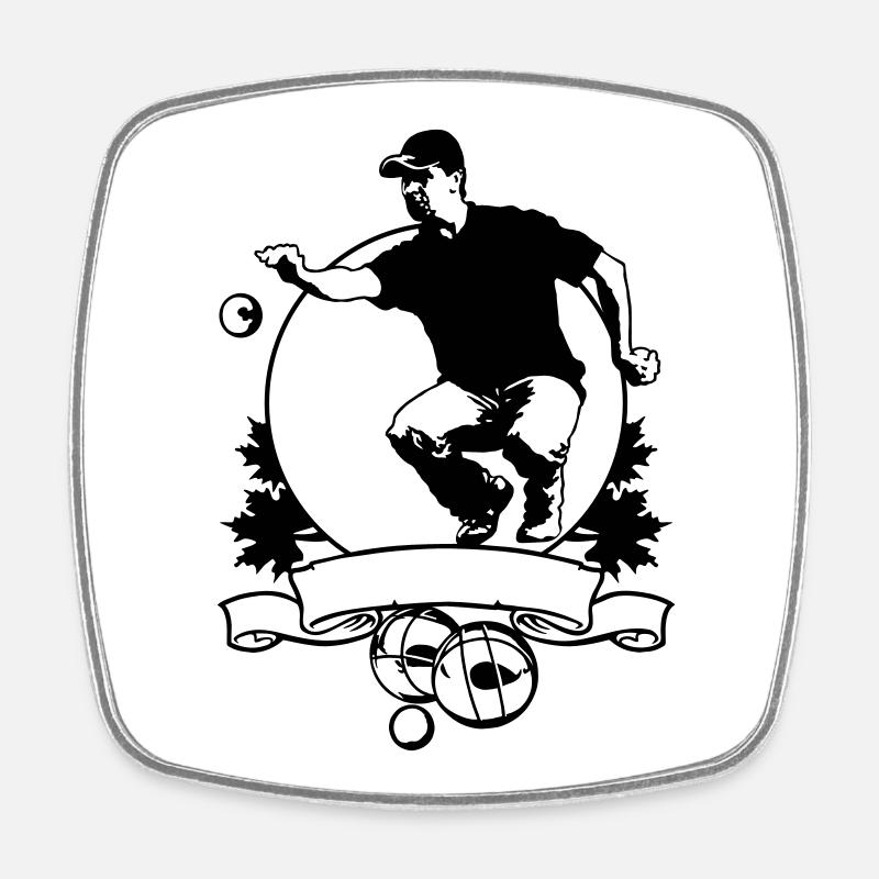 Blason pétanque flex - Magnet carré - blanc