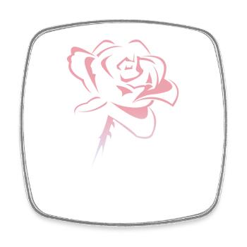 Blume,Rose - Viereckiger Kühlschrankmagnet - Weiß - Vorne