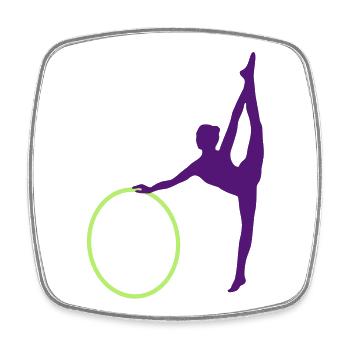 Gymnastique rythmique - Magnet carré - blanc - Devant