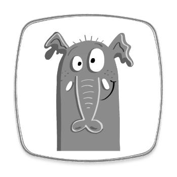 Cooler Elefant I Elefanten Gesicht I Cartoon - Viereckiger Kühlschrankmagnet - Weiß - Vorne