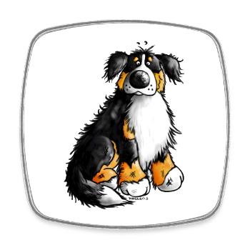 Berner Sennenhund - Bernese Mountain Dog - Viereckiger Kühlschrankmagnet - Weiß - Vorne