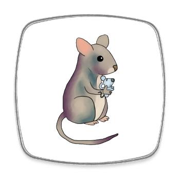 Maus mit Maus - Viereckiger Kühlschrankmagnet - Weiß - Vorne