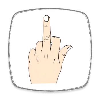 Middle finger mode - Square fridge magnet - white - Front