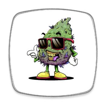 Drôle de cannabis - Magnet carré - blanc - Devant