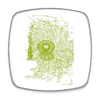abstract design - Square fridge magnet - white - Front