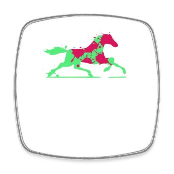 Colorful Horse - Square fridge magnet - white - Front