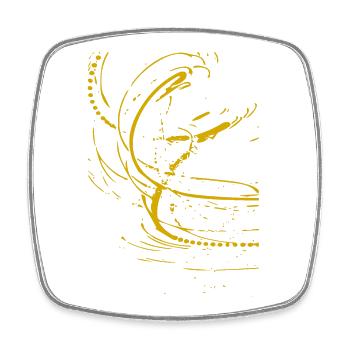 Goldene Spirale auf Schwarz - Viereckiger Kühlschrankmagnet - Weiß - Vorne