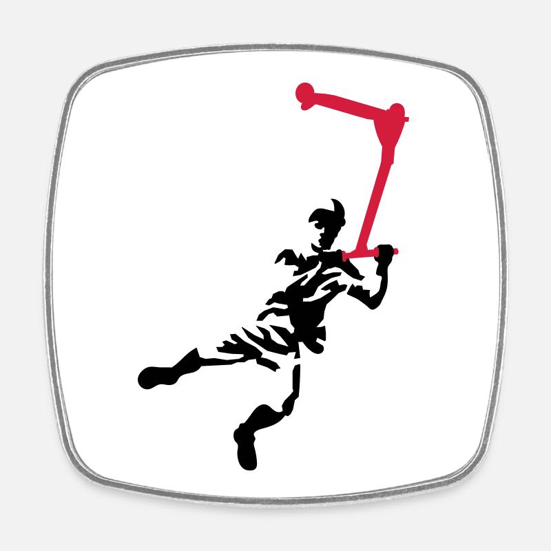 Kickscooter - Viereckiger Kühlschrankmagnet - Weiß