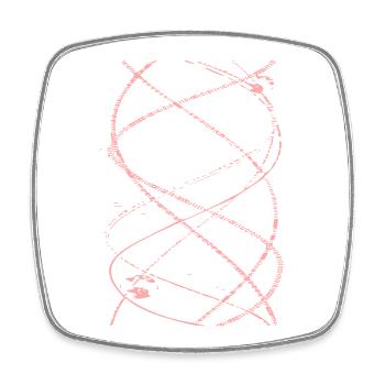Pinkes Abstraktlinien-Doodle - Viereckiger Kühlschrankmagnet - Weiß - Vorne